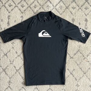 Quiksilver Black Rash Guard Short Sleeve Swimwear